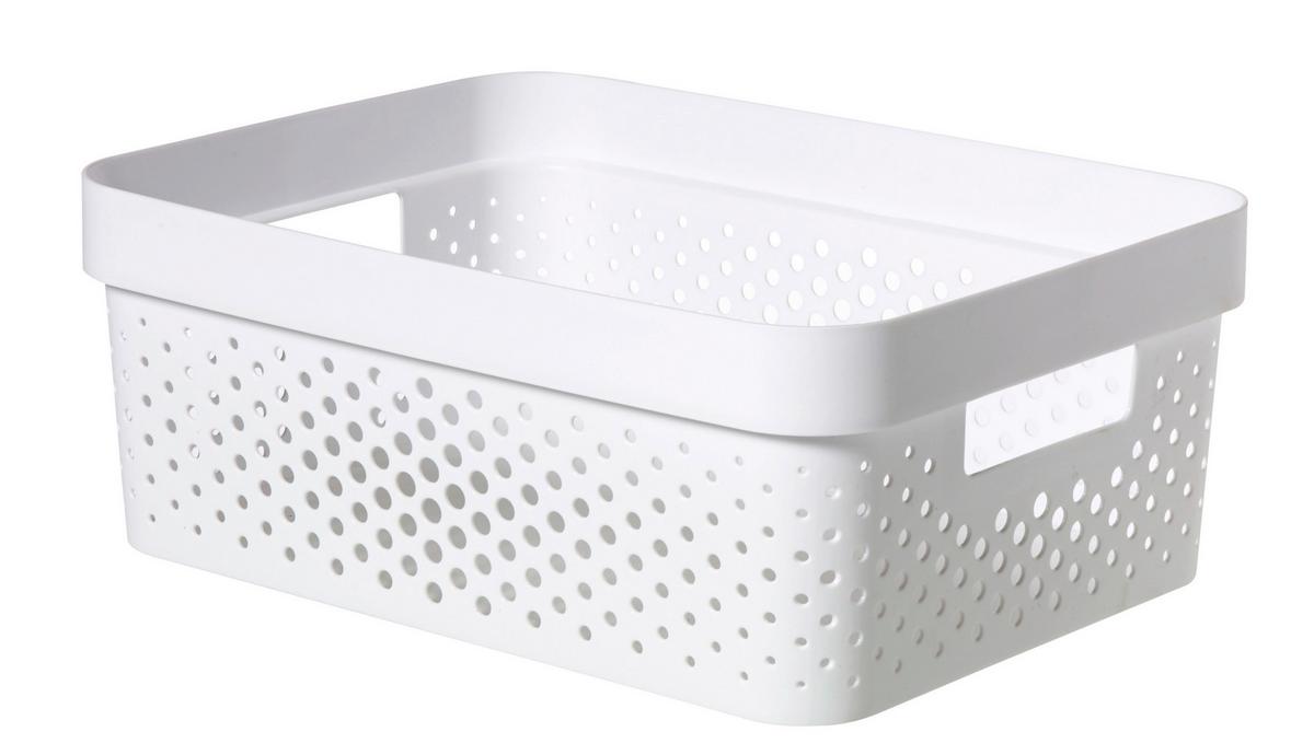 Úložný košík INFINITY 11L - biela, Basics, plast (27/14/36cm)