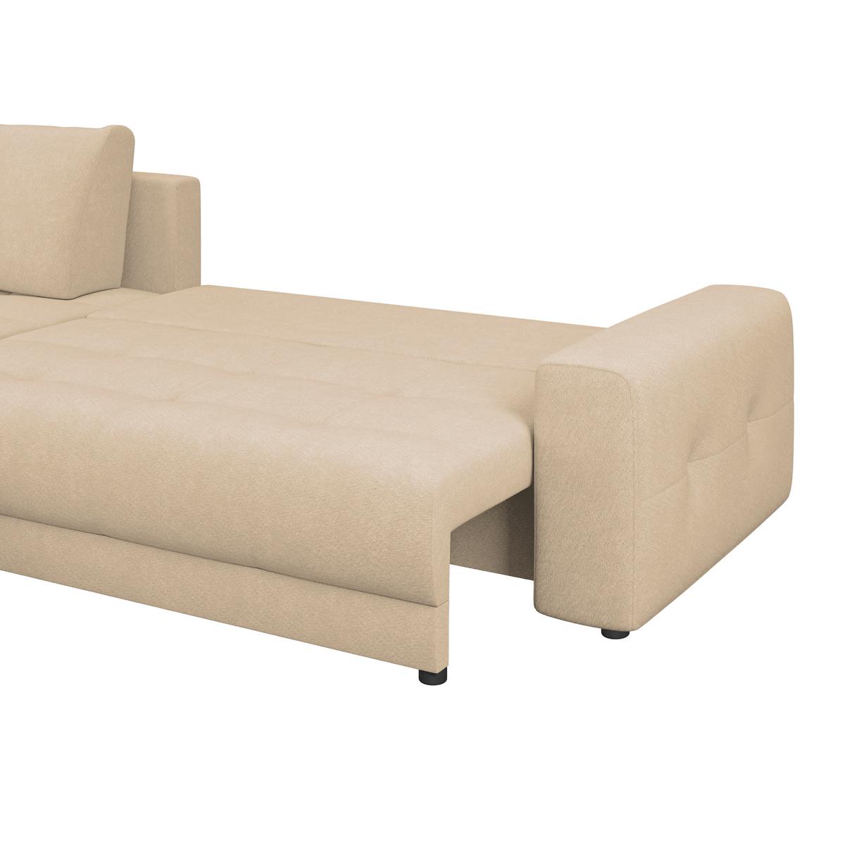 Ecksofa Adria Elfenbein, S: 213x308 cm - Elfenbein, Trend, Textil (213/308cm) - Luca Bessoni