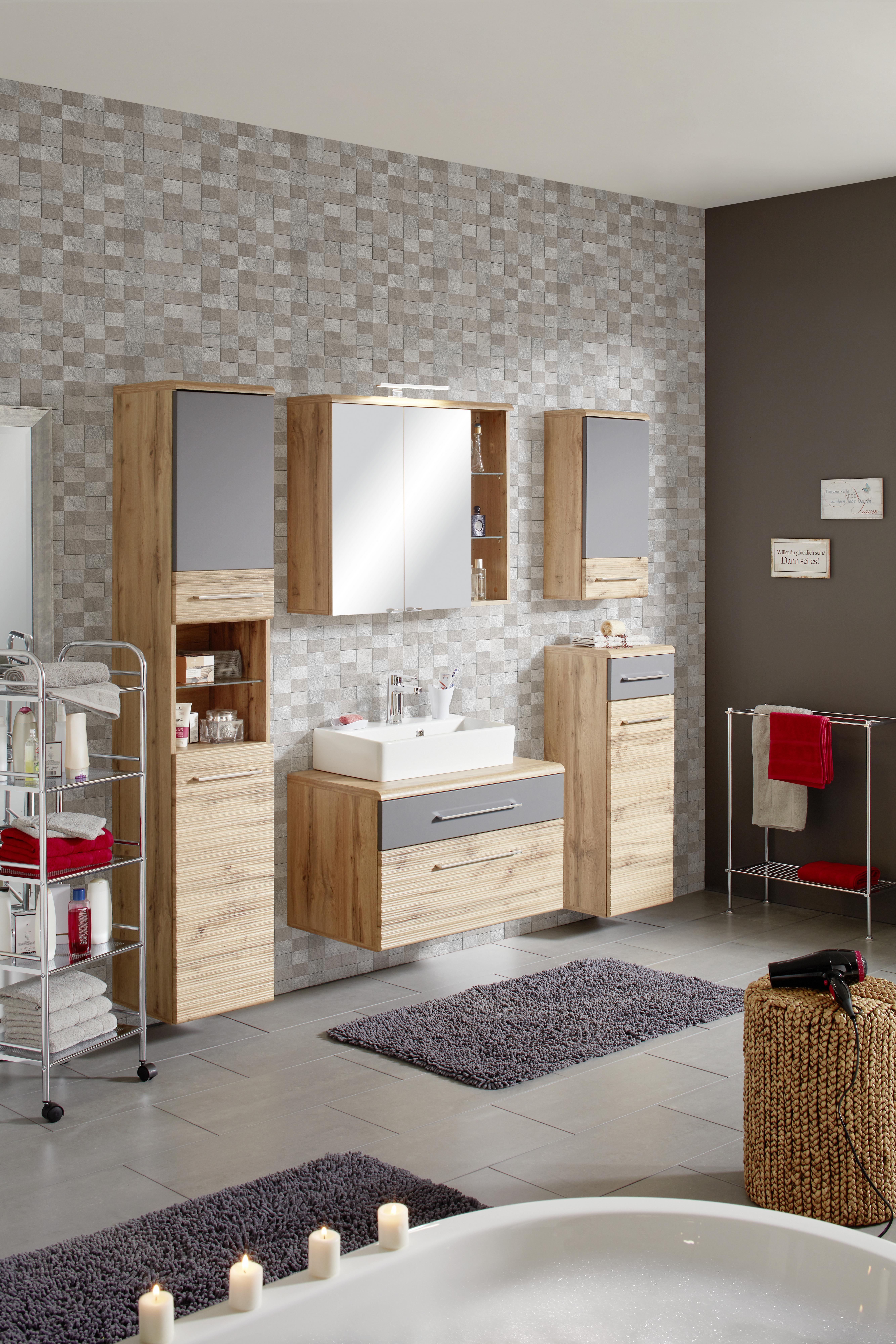 SPODNÁ SKRINKA FLOAT - farba duba/antracitová, Modern, kov/kompozitné drevo (35/106/33cm) - Premium Living
