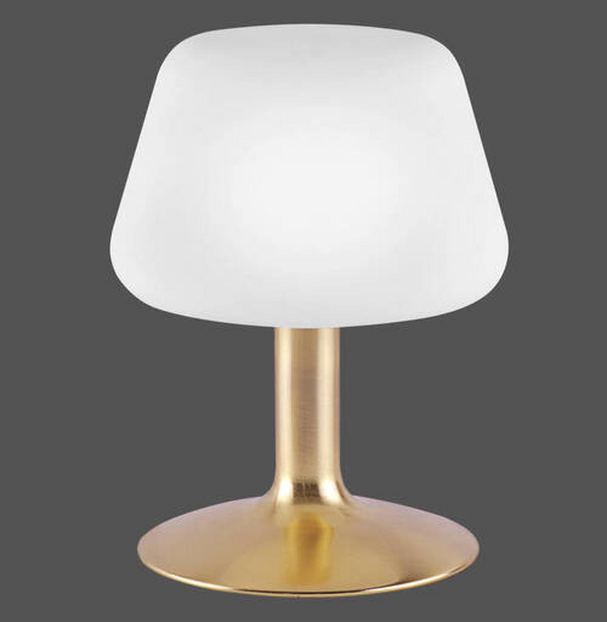 LED-Tischlampe Till dimmbar Weiß Touchdimmer - Messingfarben/Weiß, KONVENTIONELL, Glas/Metall (15/15/20cm) - Paul Neuhaus