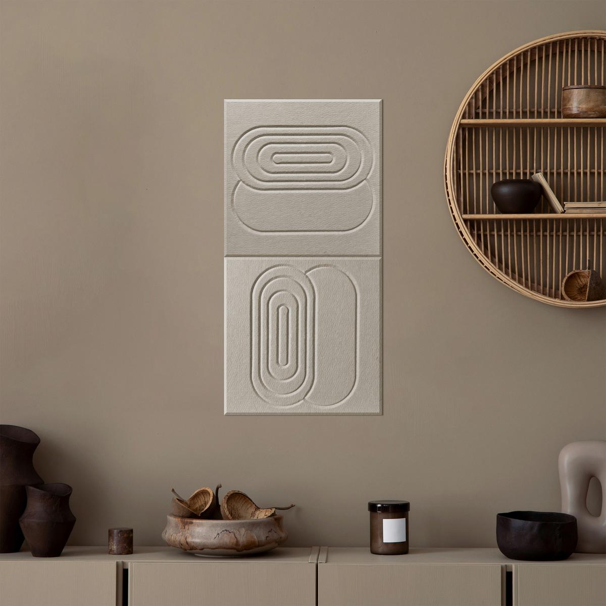 Akustický panel béžová, 30x30cm - béžová, textil (30/30cm) - Premium Living