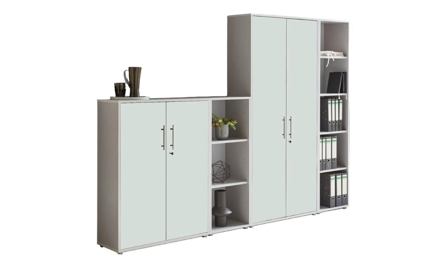 Office Edition B: 257 cm Grau/Weiß - Weiß/Grau, MODERN, Holzwerkstoff (257/186/33cm) - MID.YOU