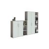 Office Edition B: 257 cm Grau/Weiß - Weiß/Grau, MODERN, Holzwerkstoff (257/186/33cm) - MID.YOU
