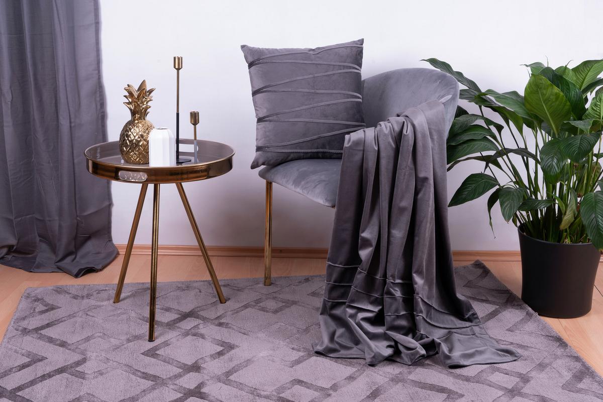 Zierkissen + Kuscheldecke Set Paulina, Graphitfarben - Graphitfarben, KONVENTIONELL, Textil (130/170/1,7cm)