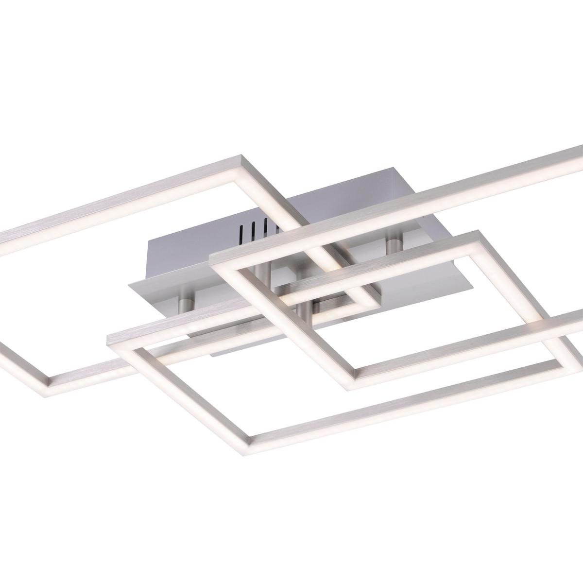 LED-Deckenleuchte Iven L: 54 cm dimmbar mit Memory-Funktion - Alufarben, Design, Kunststoff/Metall (54/33,5/7,5cm)