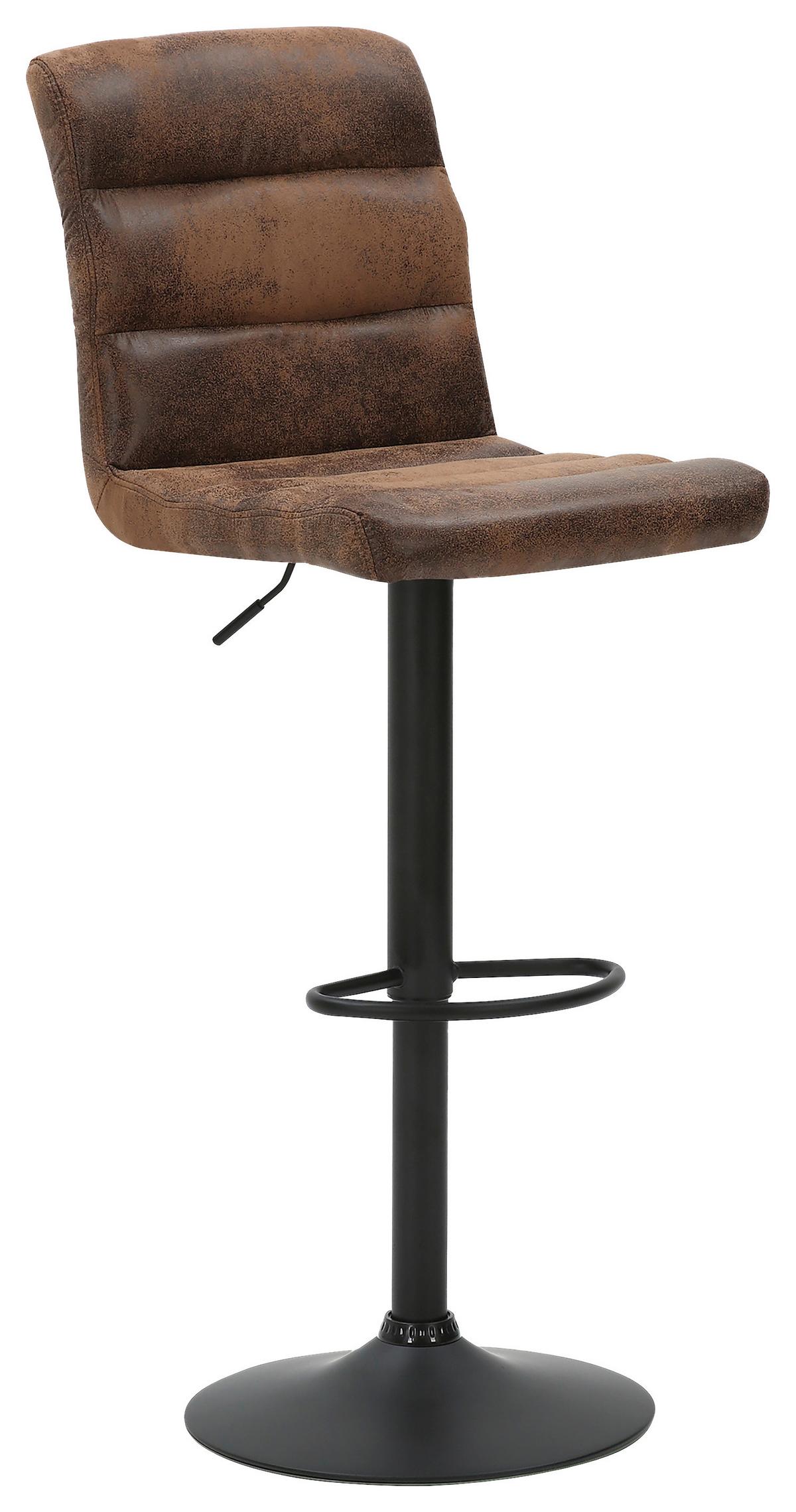 Barhocker-set Phil Braun/anthrazit B: 42 Cm - Anthrazit/Braun, LIFESTYLE, Textil/Metall (42/61-83/43cm) - MID.YOU
