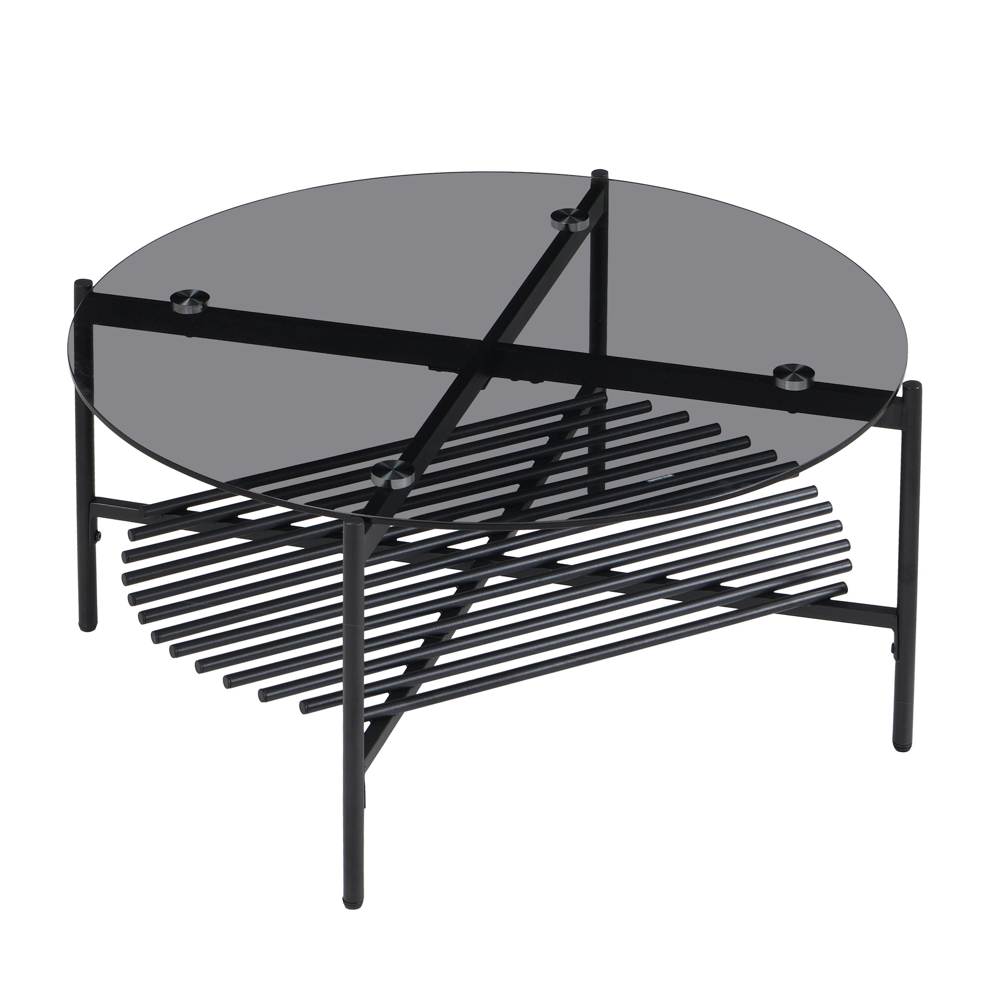 COUCHTISCH Schwarz L: 80cm - Schwarz, Design, Glas/Metall (80/80/40cm) - MID.YOU
