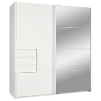 Schwebetürenschrank mit Laden 180 cm Oldenburg, Weiß - Eichefarben/Weiß, KONVENTIONELL, Glas/Holzwerkstoff (180/198/65cm)