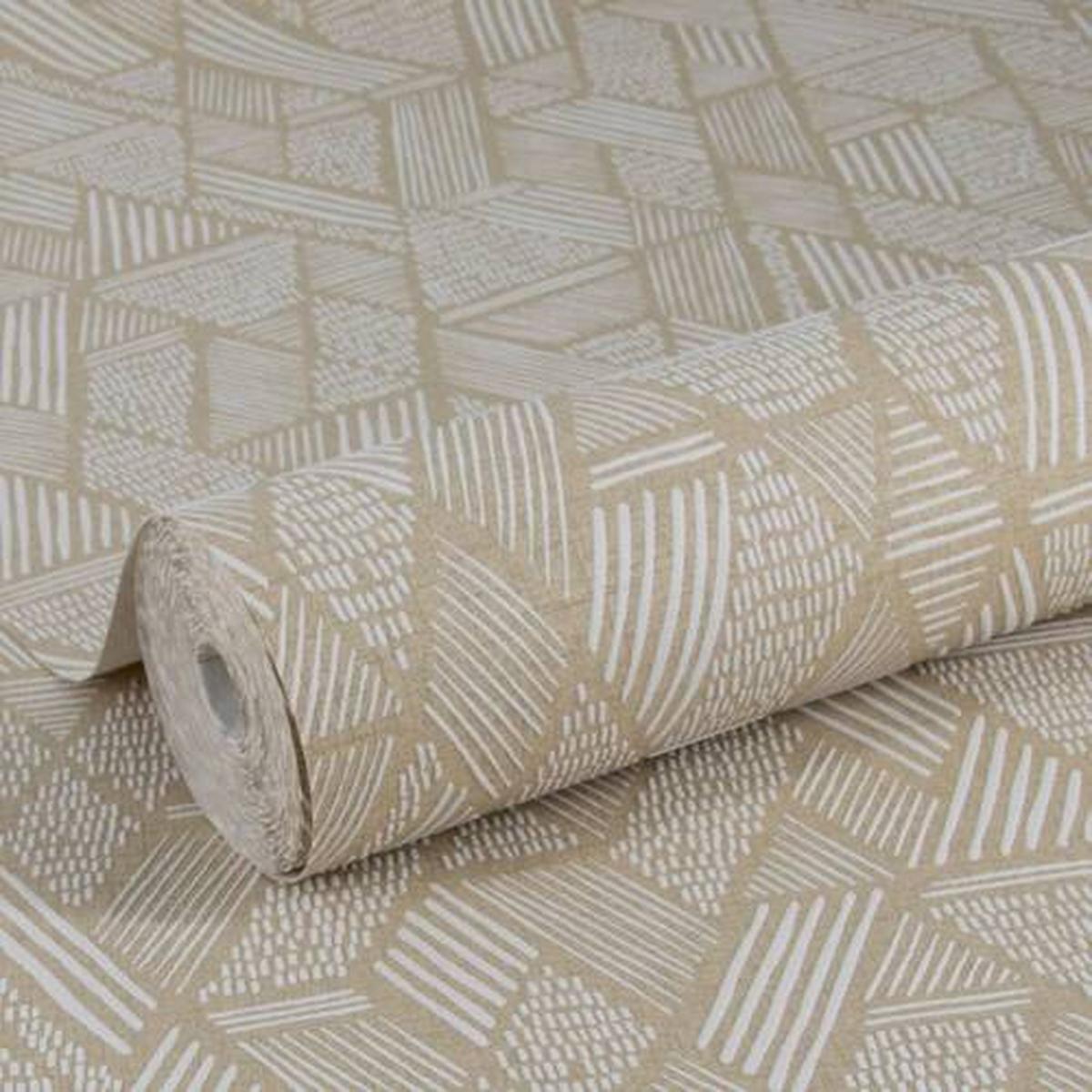 Vliestapete Ethnic Stitch - Grau, Basics, Papier/Kunststoff (52/1005cm)