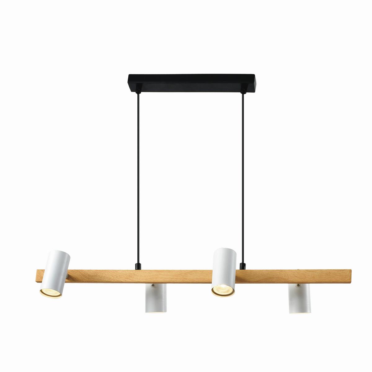 Pendelleuchte 33-38319 Xilo - Eichefarben/Schwarz, Natur, Metall (75/18/100cm)