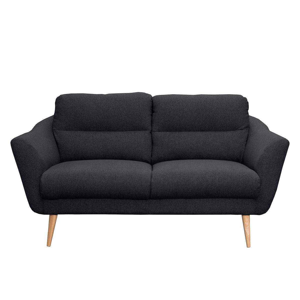 2-Sitzer-Sofa Tromso Anthazit B: 158 cm - Anthrazit/Buchefarben, Design, Textil (158/87/88cm) - Livetastic