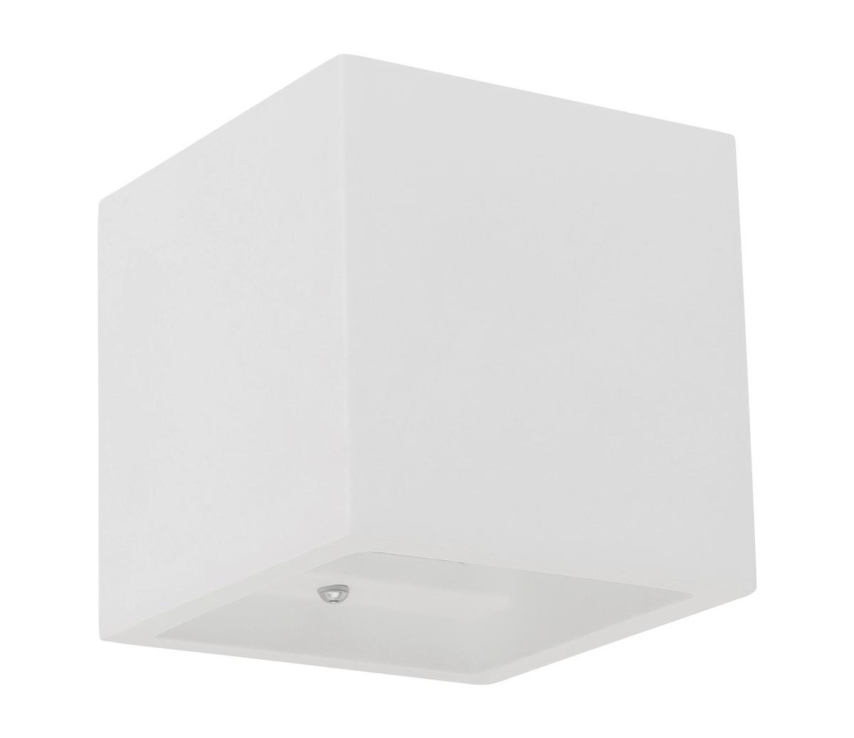 Wandleuchte 55010w4 - Weiß, Design, Naturmaterialien (11,5/11,5/11,5cm) - Globo