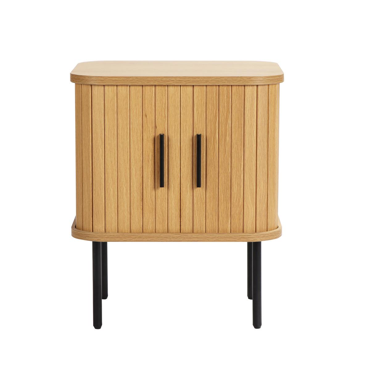 Nachttisch Naturfarben/schwarz B: 45 Cm - Schwarz/Naturfarben, Design, Holzwerkstoff/Metall (45/55/40cm) - Livetastic