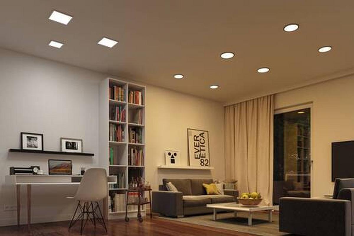 LED-Paneel L: 17,5 cm dimmbar - Weiß, Design, Kunststoff (17,5/17,5cm) - Paulmann