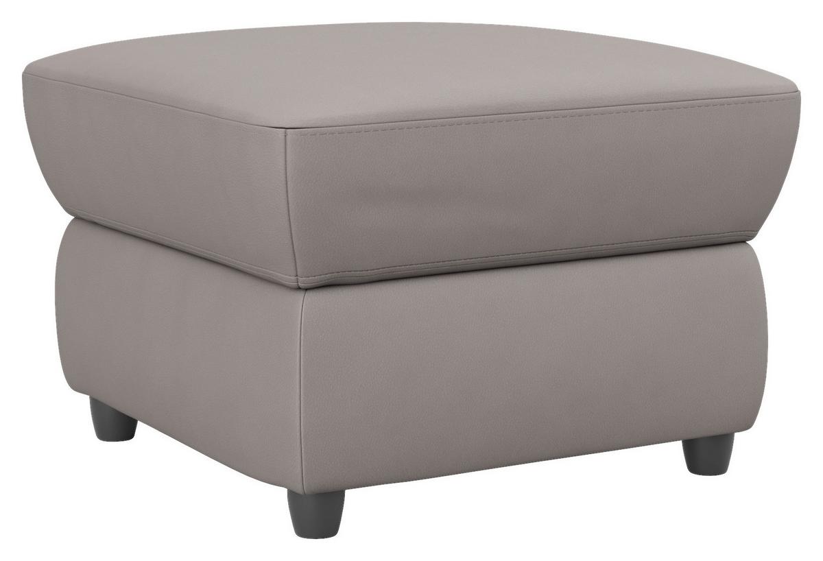 Polsterhocker Boston Hellbaun Lederlook - Hellbraun/Schwarz, KONVENTIONELL, Textil (68/45/68cm) - Livetastic