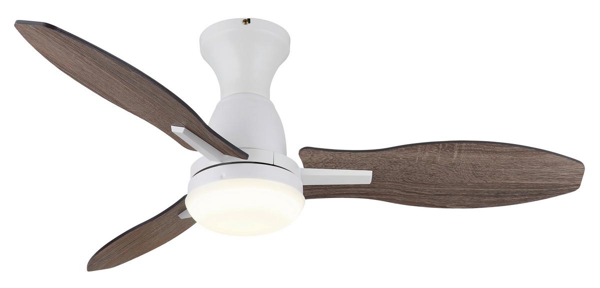 Deckenventilator Gale Opal Weiß Braun D: 107 cm - Hellbraun/Dunkelbraun, KONVENTIONELL, Holzwerkstoff/Kunststoff (107/32,5cm) - Globo