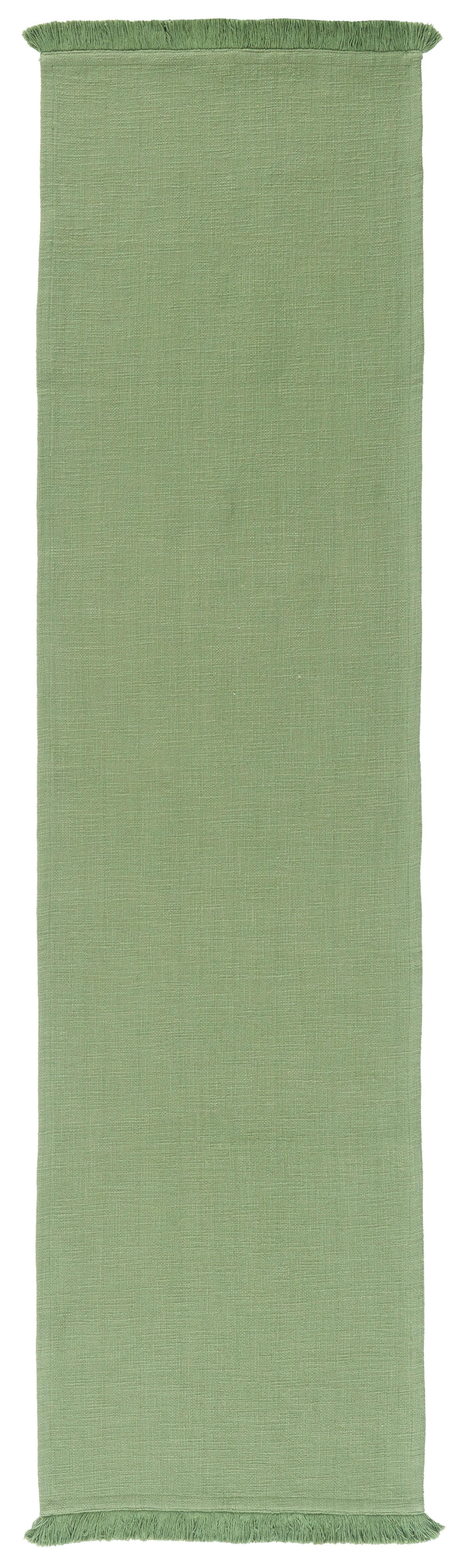 Běhoun Na Stůl Pablo, 45/170cm, Zelená - zelená, Moderní, textil (45/170cm) - Premium Living