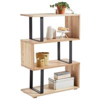 Regal Fernando 2 B: 80 Cm Eiche Dekor/schwarz - Eichefarben/Schwarz, Design, Holz/Metall (80/112/35cm) - Livetastic