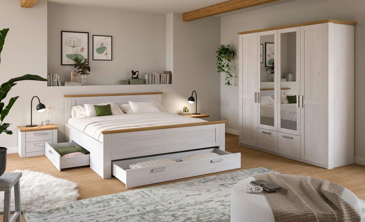 Schlafzimmer Verona Lärchefarben/Eiche D. 4-Teilig - Lärchefarben/Eiche Artisan, ROMANTIK / LANDHAUS, Holzwerkstoff - Livetastic