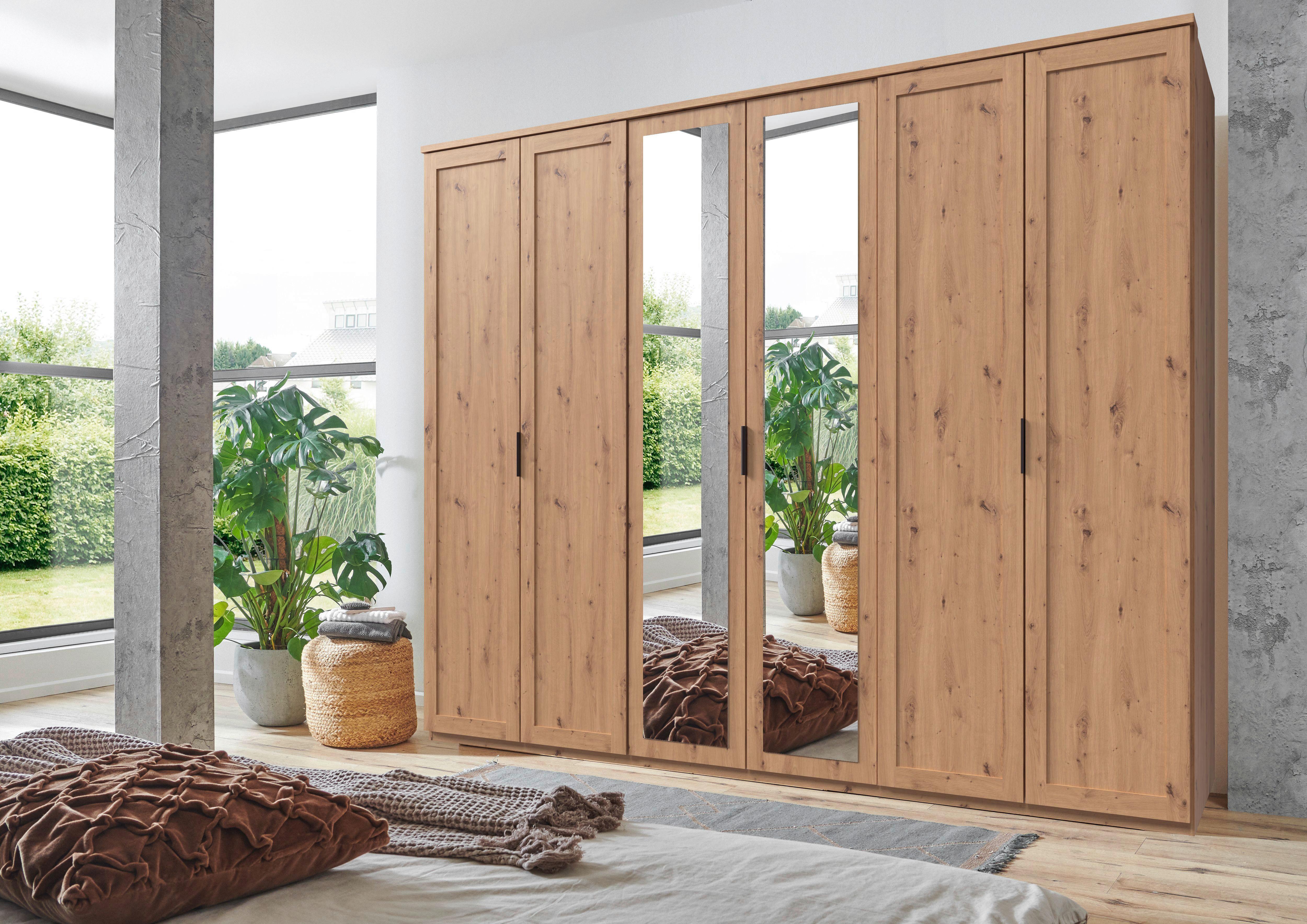 Drehtürenschrank Nadja Eiche Dekor B: 270 cm - Eiche Artisan, KONVENTIONELL, Glas/Holzwerkstoff (270/210/58cm) - MID.YOU