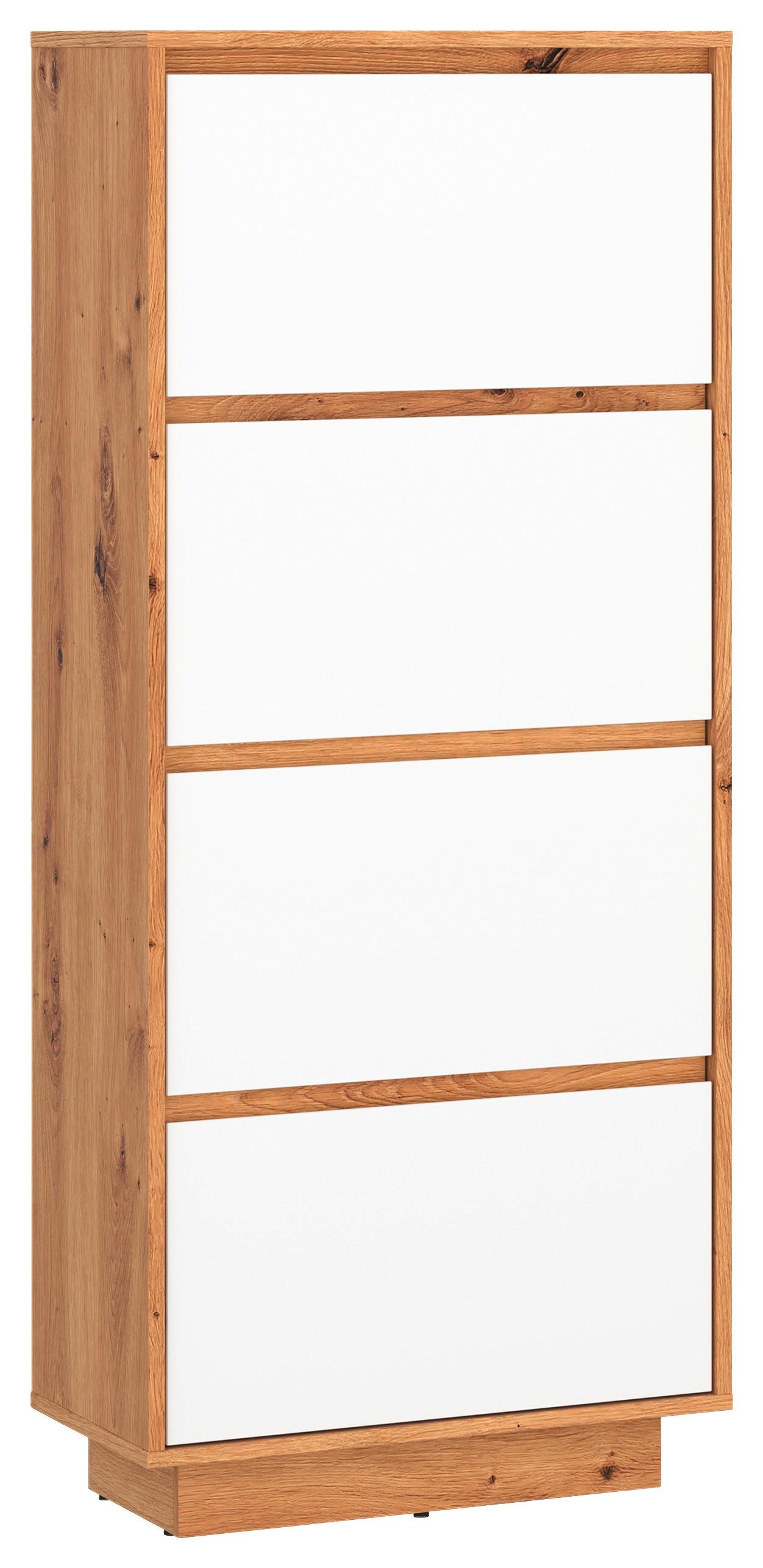 Komód Foggia - Artisan tölgy/fehér, Trend, faalapú anyag (58,6/142/35cm)