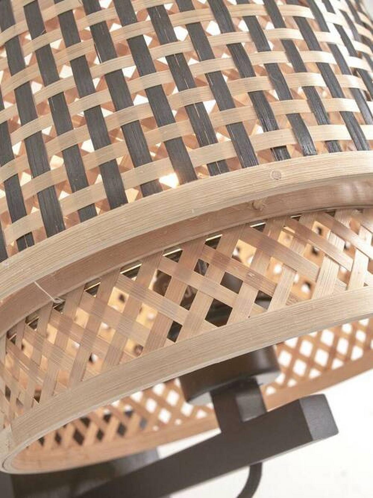 Wandleuchte Bhutan/W/B/2520/Bn - Schwarz/Naturfarben, Trend, Holz (25/29/25cm) - Good & Mojo