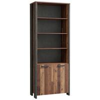 Aktenschrank Cliff Braun/dunkelgrau B 86 Cm - Dunkelgrau/Braun, KONVENTIONELL, Holzwerkstoff/Kunststoff (86/221/42cm) - MID.YOU