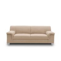 3-sitzer-sofa Jamie Rücken Echt Beige Webstoff - Chromfarben/Beige, KONVENTIONELL, Textil (190/72/80cm) - MID.YOU