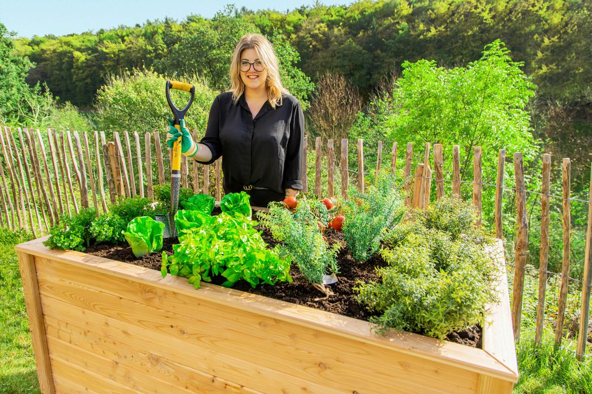 Hochbeet Echtholz Lärche 90x84x170 cm Lärchefarben - Lärchefarben, Basics, Holz (90/84/170cm)