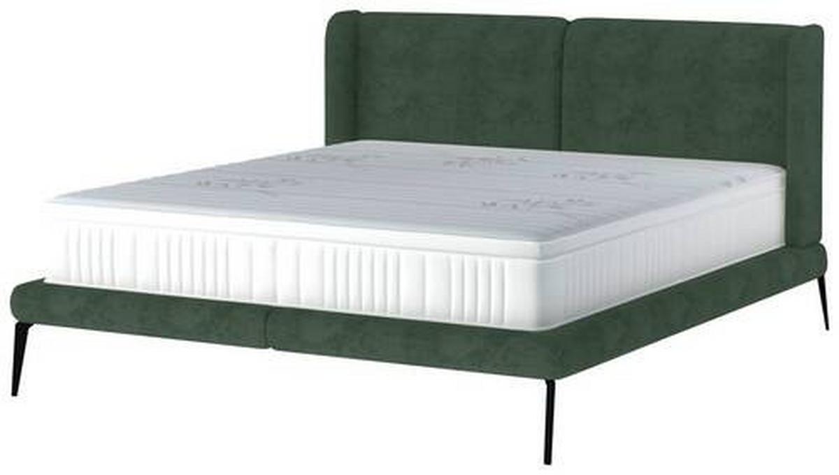 Polsterbett +matratze 180x200 Tessina Sorisso Dunkelgrün - Dunkelgrün/Creme, MODERN, Textil (180/200cm) - Livetastic