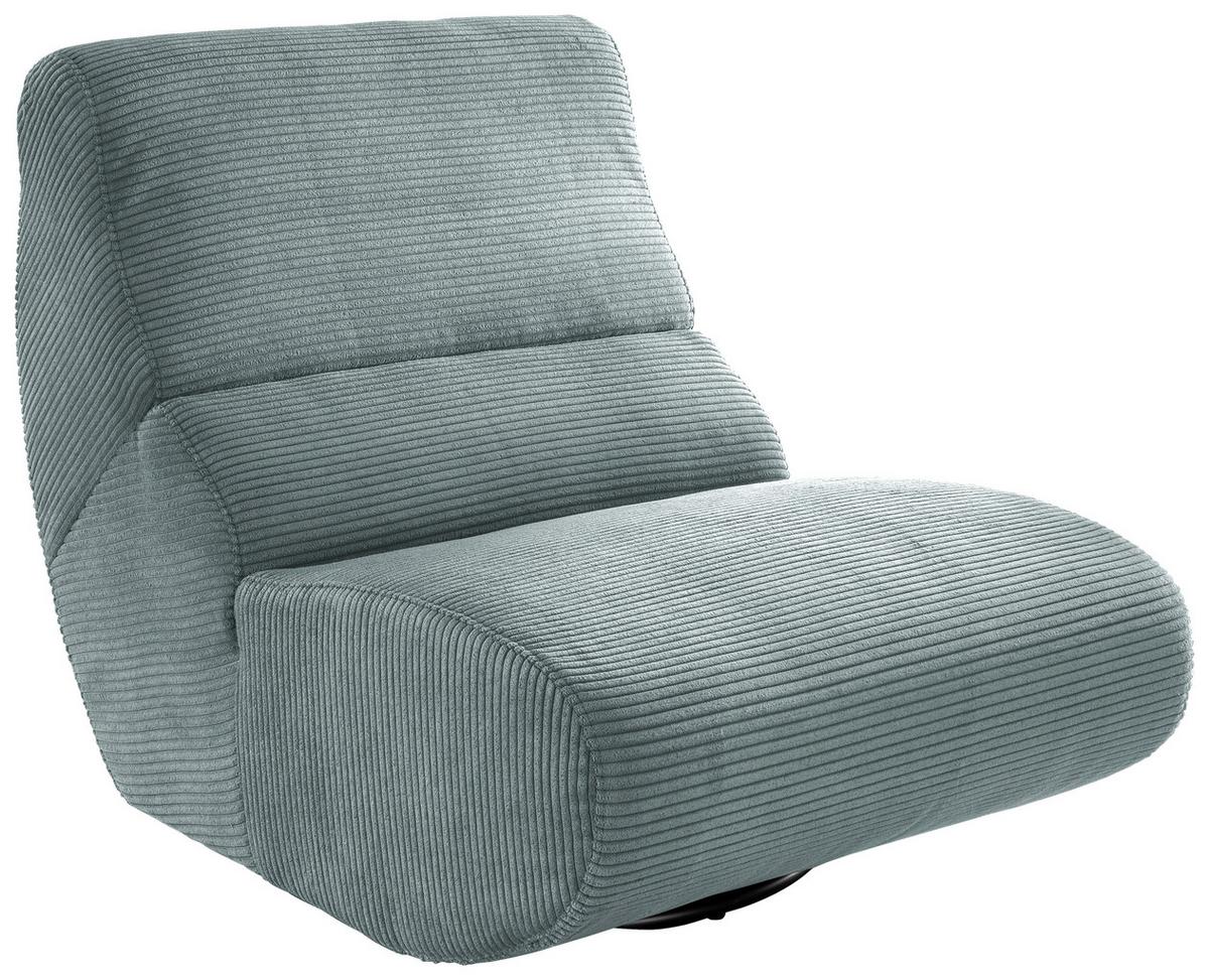 Sessel Lucera Blaugrau 360° drehbar, B: 74 cm - Blaugrau/Schwarz, Design, Textil (74/85/105cm) - Livetastic