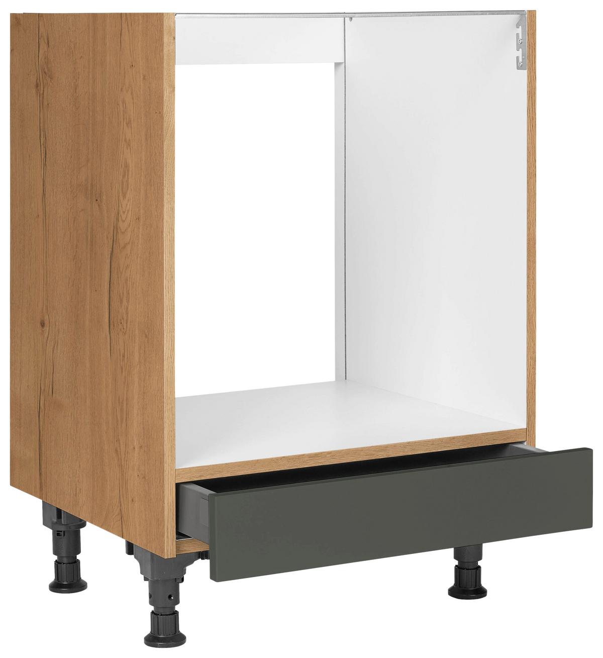 Herdumbauschrank Easytouch - Eichefarben/Grün, MODERN, Holzwerkstoff (60,0/87,0/56,0cm) - Nobilia