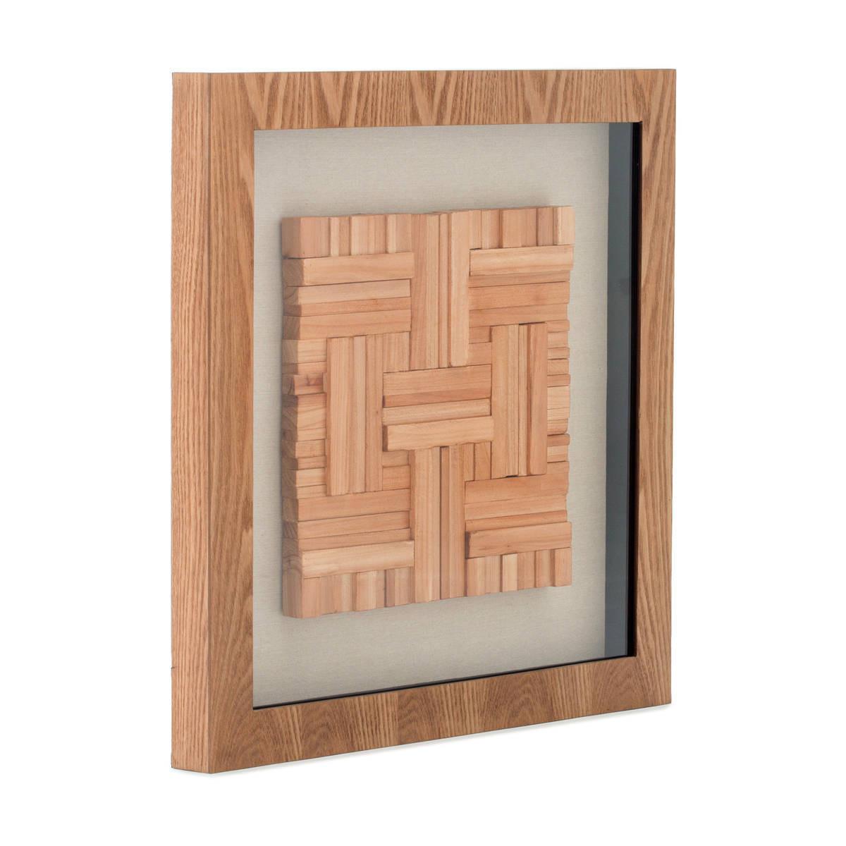 Wandbild Carre Holz Motiv Braun/weiß 60x60 Cm - Braun/Weiß, Trend, Holz/Holzwerkstoff (60/60cm) - Kayoom