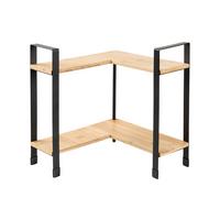 Kuchynský regál RITA - CORNER - čierna/prírodná farba, Modern, kov/prírodné materiály (30/33/30cm) - Mömax