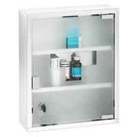Medizinschrank Edelstahl Glänzend 22924100 - MODERN, Glas/Metall (30/40/12cm) - Wenko