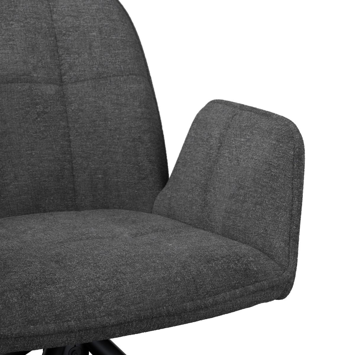 Armlehnstuhl Fria Giga Webstoff dunkelgrau, B: 59cm - Dunkelgrau/Schwarz, KONVENTIONELL, Textil/Metall (59/86/62cm)
