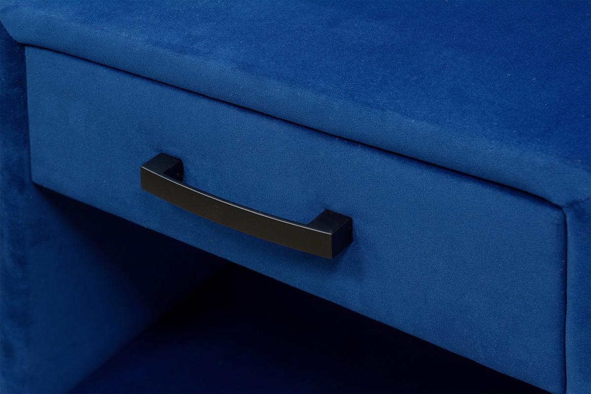 NOČNÍ STOLEK OLYMPIA - tmavě modrá, Moderní, textil (48/49/42cm)