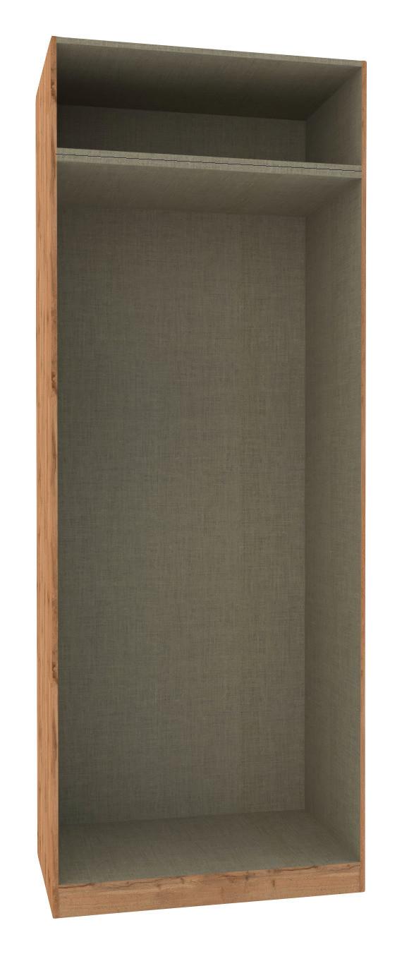 Skříň Se Zrcadlem Unit, Vybavení Luxus, Dub, 182 Cm - dub wotan/barvy chromu, Moderní, kompozitní dřevo/plast (182,2/242,2/58,3cm) - Ondega