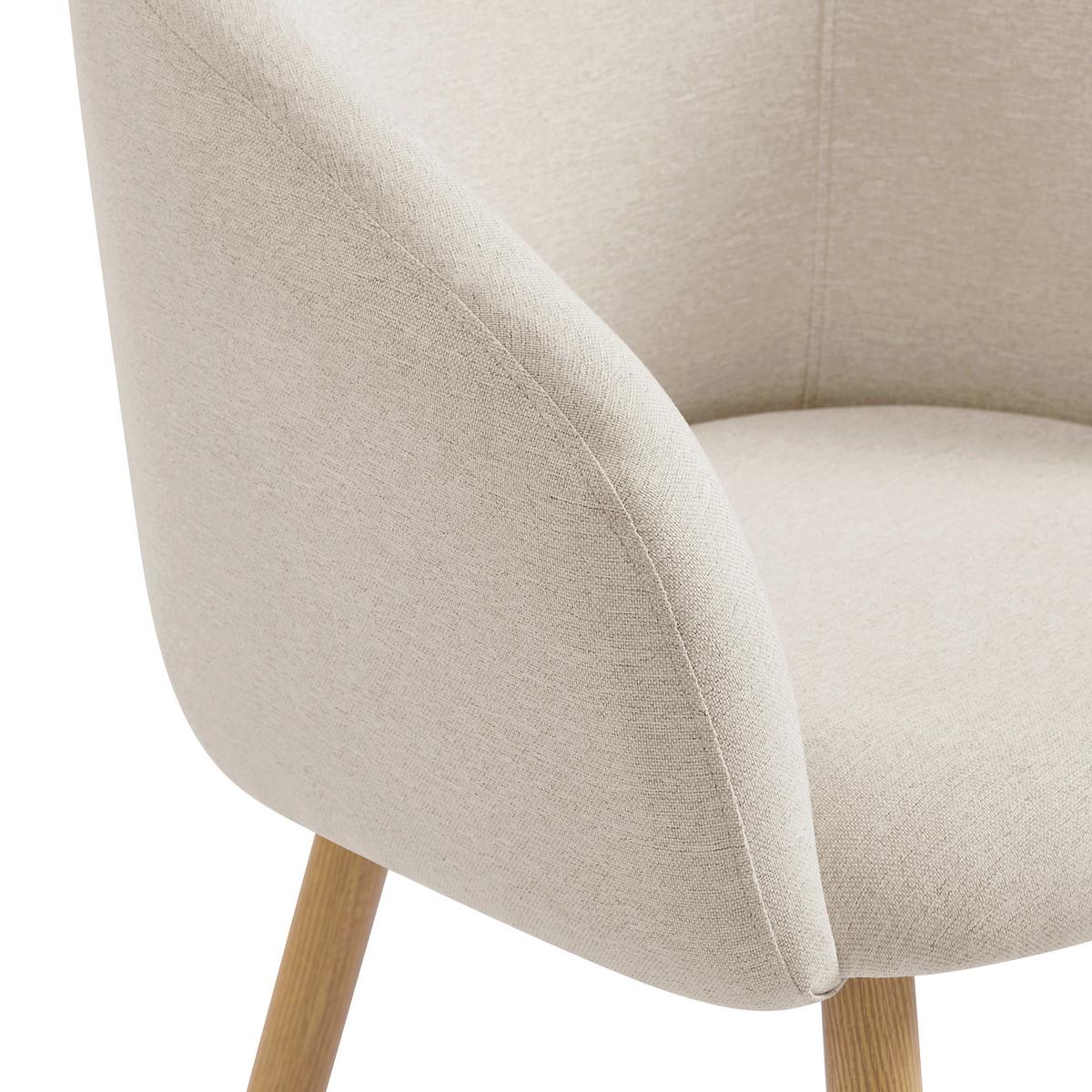 Armlehnstuhl-Set Beige B: 64,5cm 2-teilig - Eichefarben/Beige, MODERN, Textil/Metall (64,5/84/58cm) - Livetastic