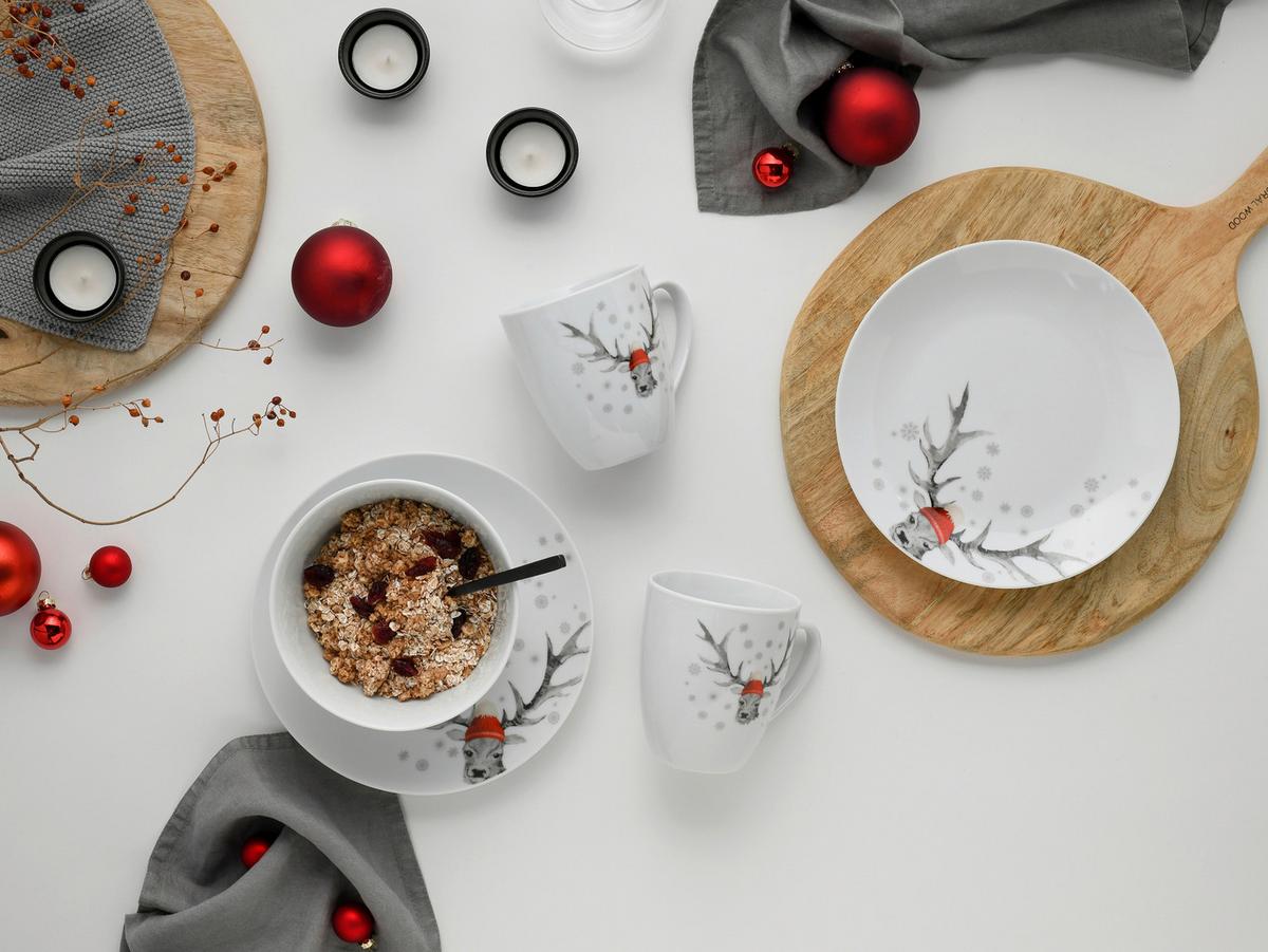 Kombiservice Luna Hirsch 18--Teilig. Weiß - Weiß, Basics, Keramik - Creatable