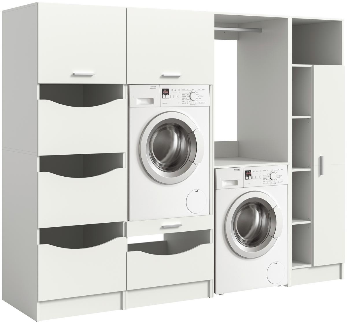 Prádelna Free bílá - bílá, Basics, kompozitní dřevo (242/195/68cm) - MID.YOU