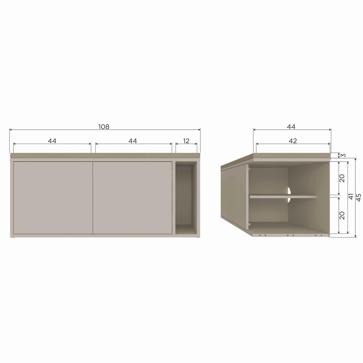 LOWBOARD Settle Down Grau B: 108cm - Grau, Design, Holz (108/50/44cm) - Livetastic