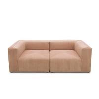 2-sitzer-sofa Rosa, Roségold B: 216 Cm - Roségold/Schwarz, Design, Textil (216/69/108cm) - MID.YOU