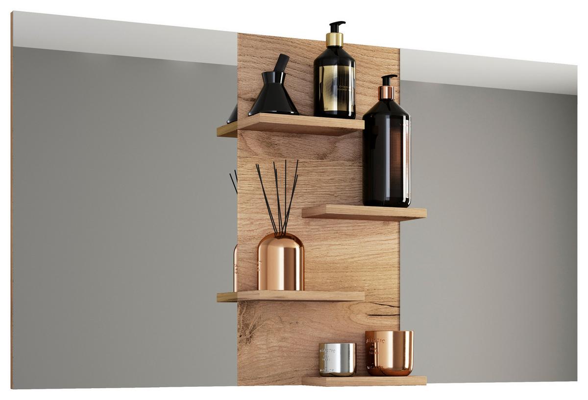 Badspiegel Budasi Honigeiche B: 112 cm - Honigeiche, MODERN, Holzwerkstoff (112/59/11,5cm) - MID.YOU