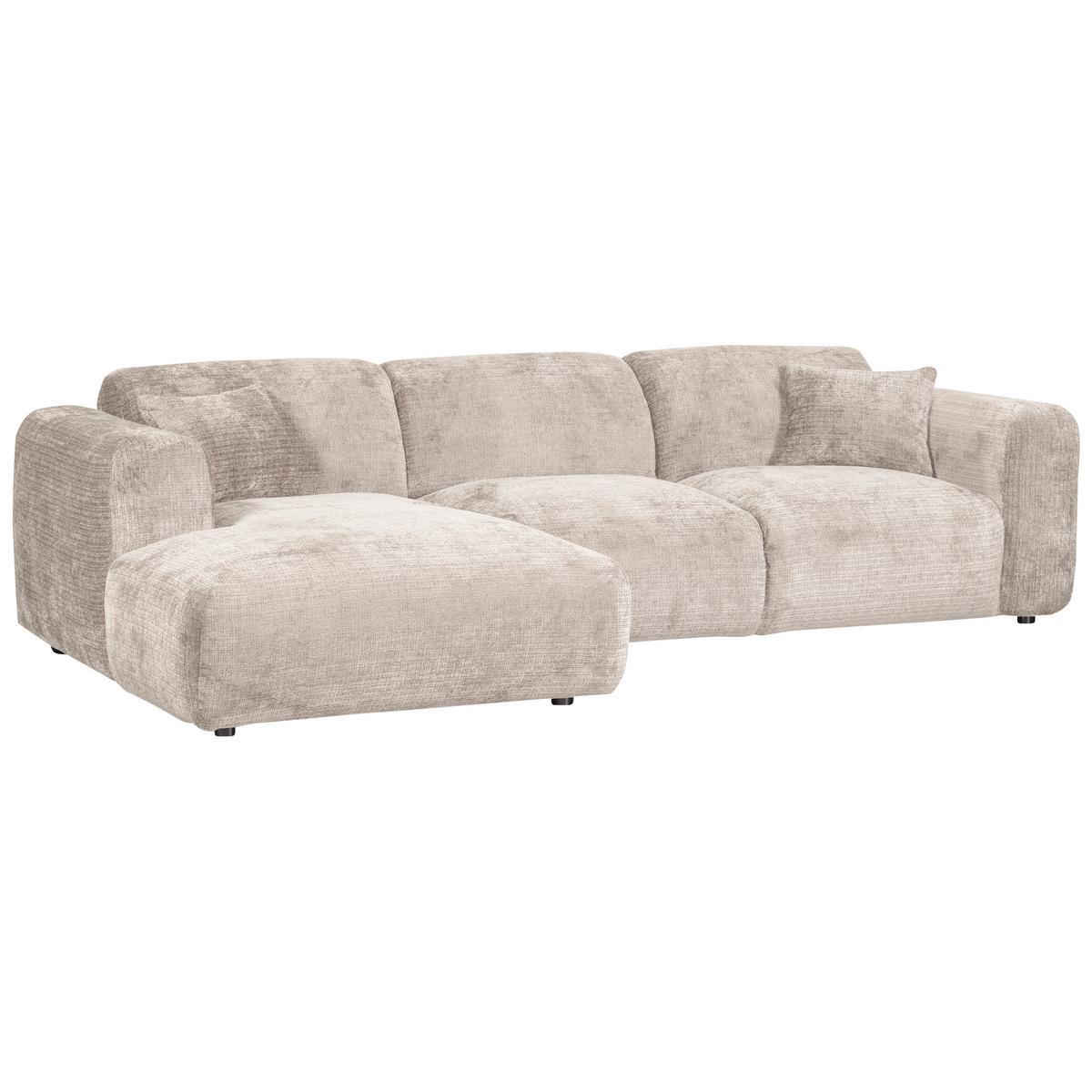 ECKSOFA Cloud Naturfarben S: 165x280cm - Schwarz/Naturfarben, Design, Textil (165/280cm) - Livetastic