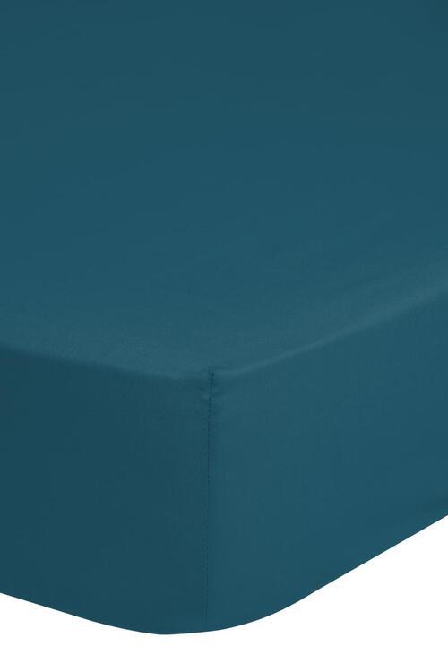 Spannleintuch Satin Petrol 180x220 cm Baumwolle - Petrol, Basics, Textil (180/220cm) - MID.YOU
