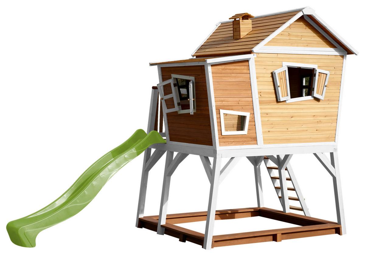 Spielturm A030.150.11 - Hellgrün/Braun, KONVENTIONELL, Holz (432/288/193cm) - Ambia Garden