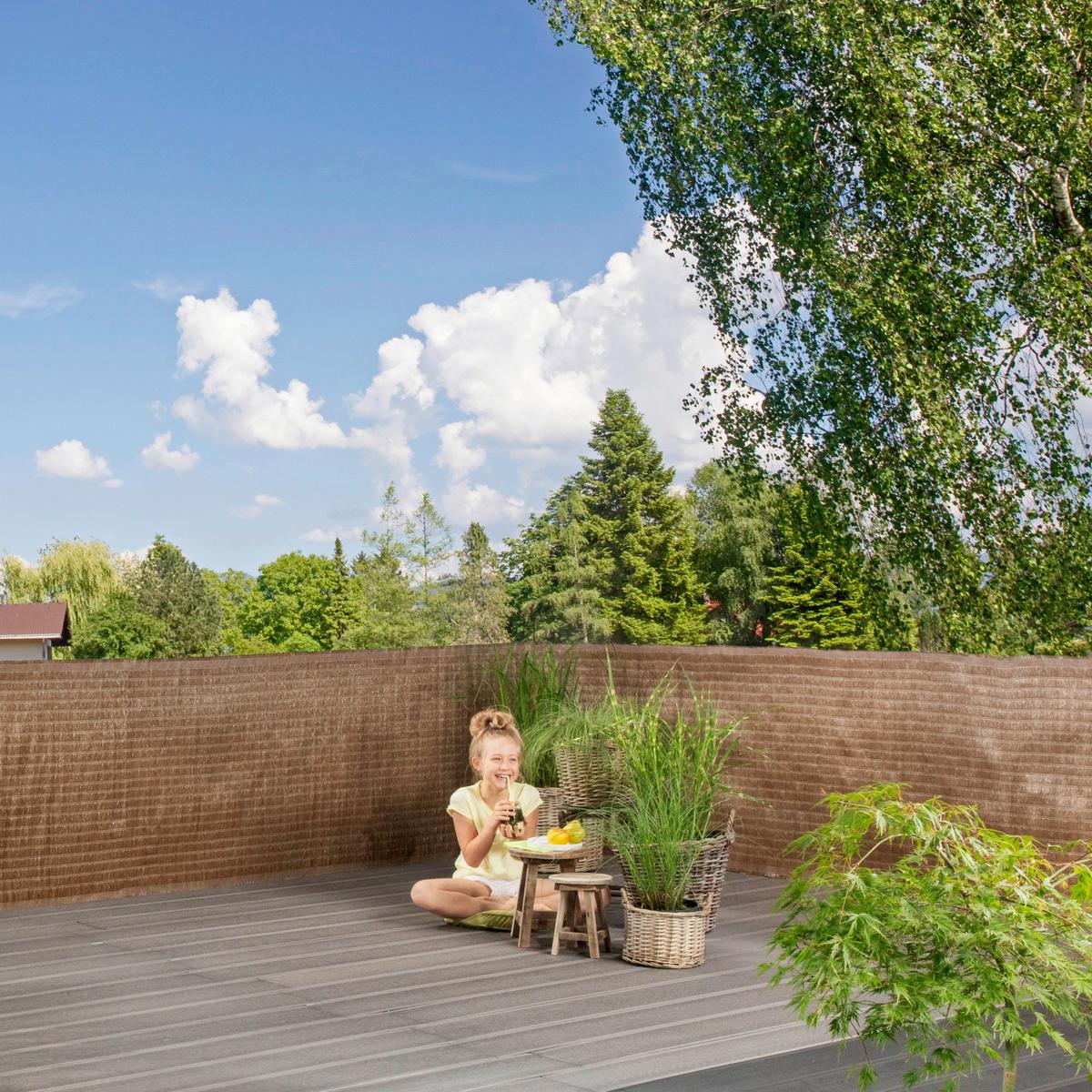 Sichtschutz Raffia Braun 90x300 Cm - Braun, Basics, Kunststoff (90/300cm)