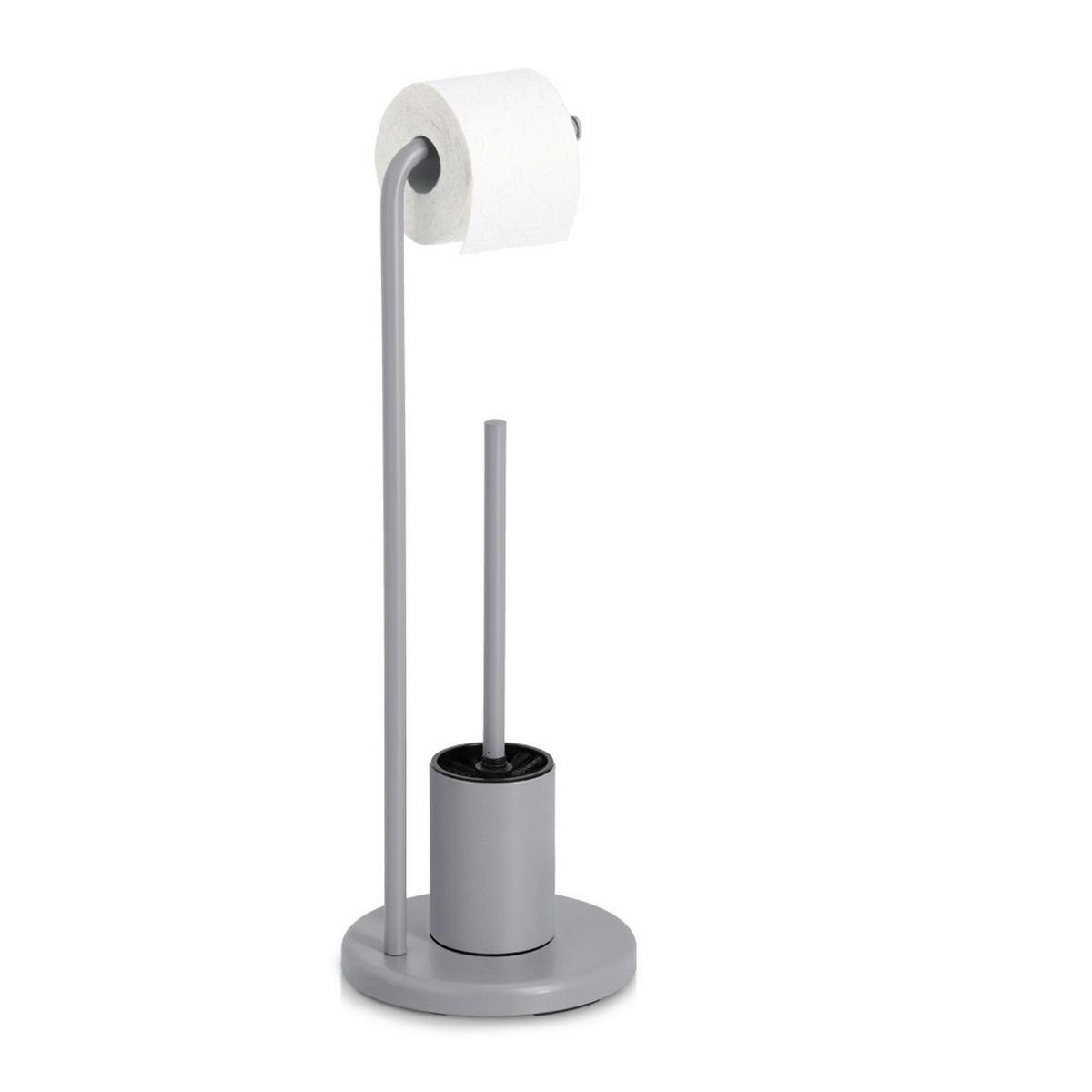WC-Bürstengarnitur Kunststoff/Metall - Grau, Basics, Kunststoff/Metall (22/22/63cm) - Zeller Present