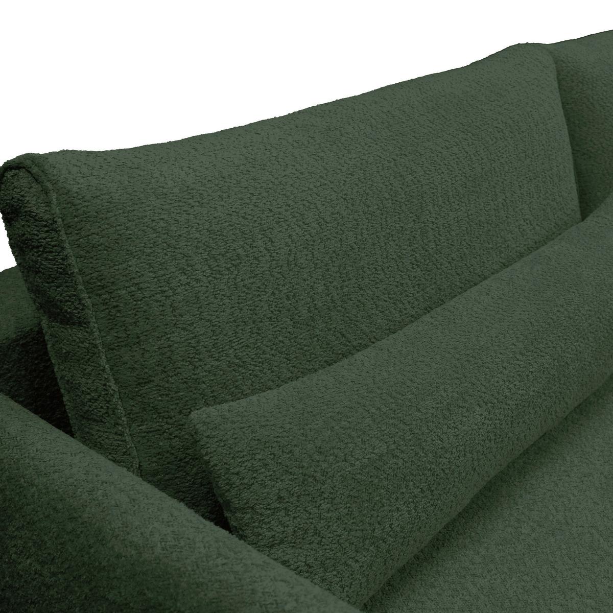 Ecksofa Abriamo Dunkelgrün 204x273 cm - Dunkelgrün/Creme, Design, Textil (204/273cm) - MID.YOU